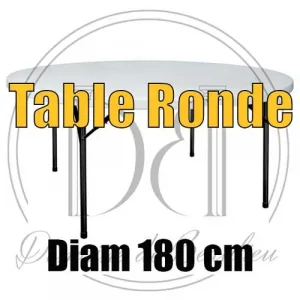 Location Table Ronde Diam 180 cm