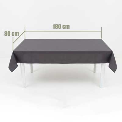 Location Nappe Gris Anthracite Pour table de 180 x 80 cm sur la durée de votre évènement.