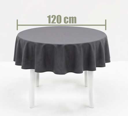 Location Nappe Gris Anthracite Pour table diamètre 120 cm sur la durée de votre évènement.